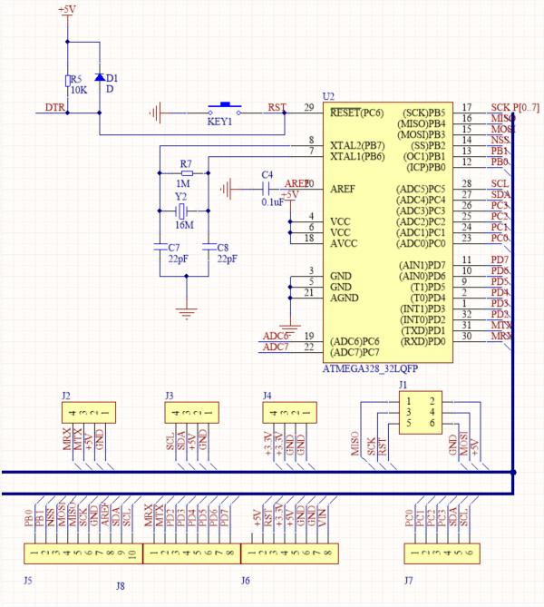 AVR single chip microcomputer circuit